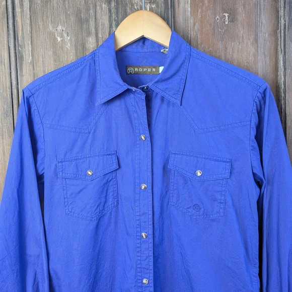 Roper Purple Pearl Snap Western Shirt Womens Small Rodeo Cowgirl Button Up - Picture 2 of 7